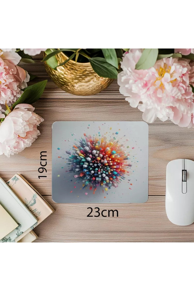 لوحة ماوس لامعة ثلاثية الأبعاد - 19 × 23 سم 2 مم مستطيلة مطبوعة مستوردة