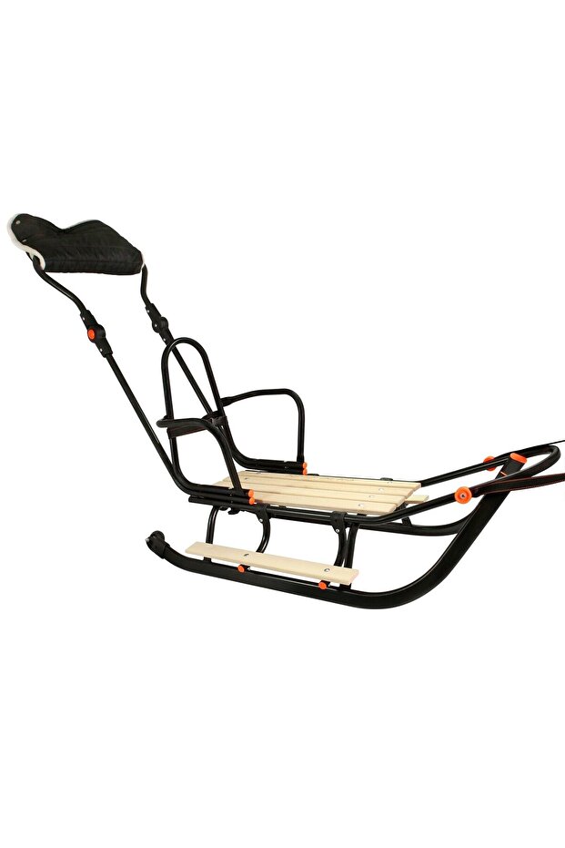 Premium Plus Line sled with backrest, sleeping bag, pusher and muff 3 in 1, additionally 805 wheels - 3