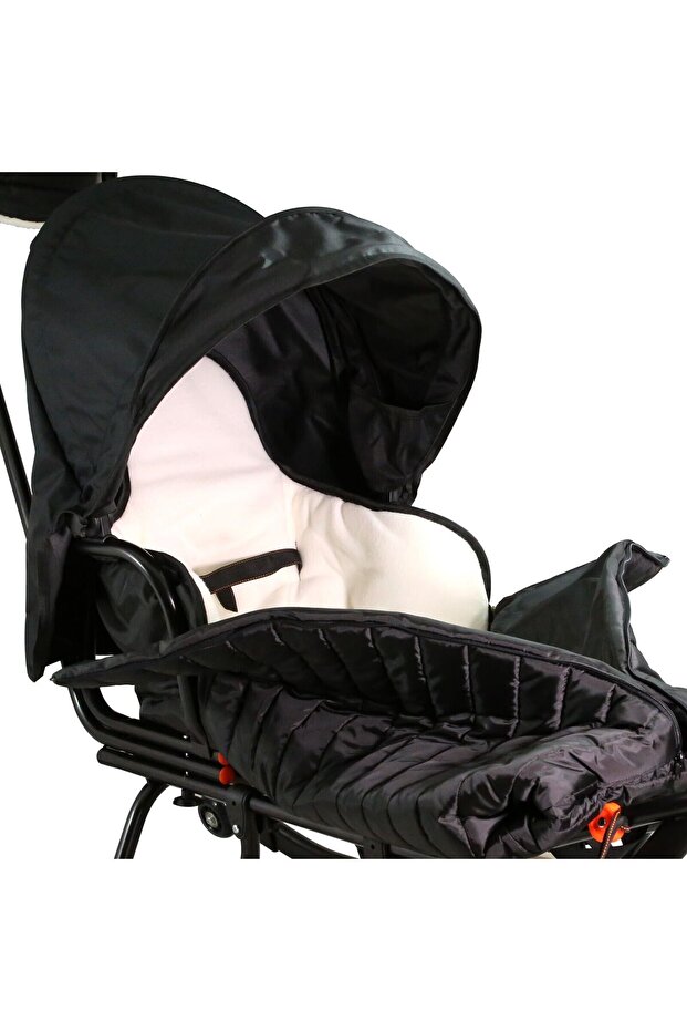 Premium Plus Line sled with backrest, sleeping bag, pusher and muff 3 in 1, additionally 805 wheels - 8