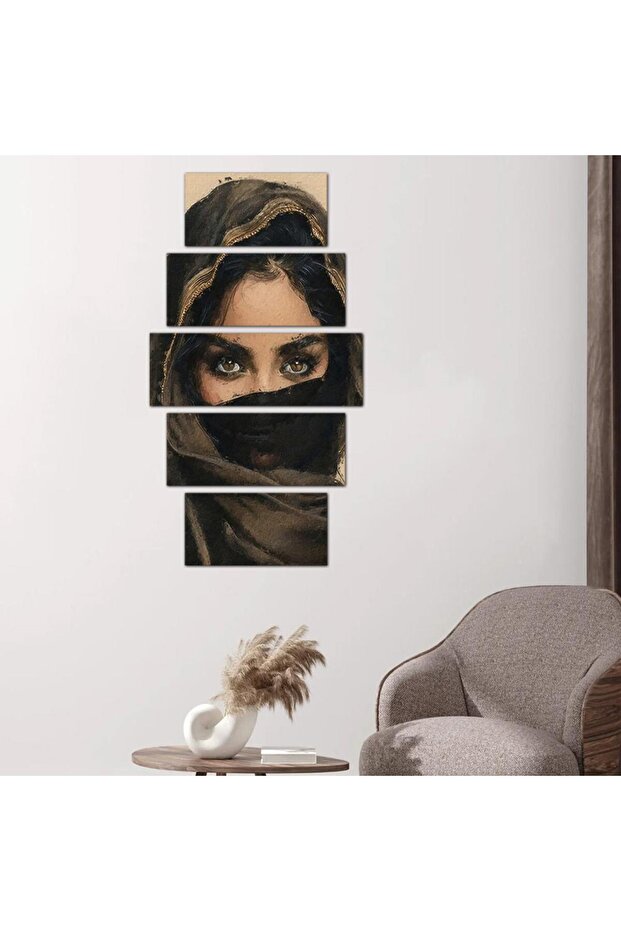 لوحه جداريه رسمة إمرأه - ٢٤٥٥٤ - مقسمه خمسة قطع متدرجه - 1