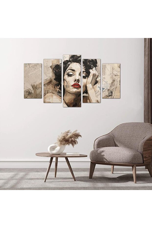 لوحه جداريه رسمة إمرأّه - ٢٤١٦٧ - مقسمه خمسة قطع متدرجه - 1