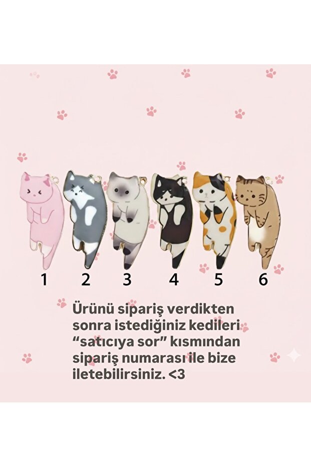 Kişiselleştirilebilir Sevimli Kedi Broş Yaka İğnesi - 7