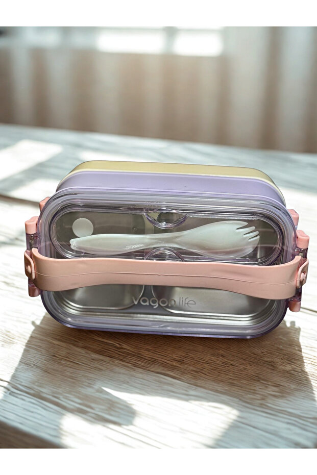 1400 ml 3 Compartment Stainless Steel Lunchbox