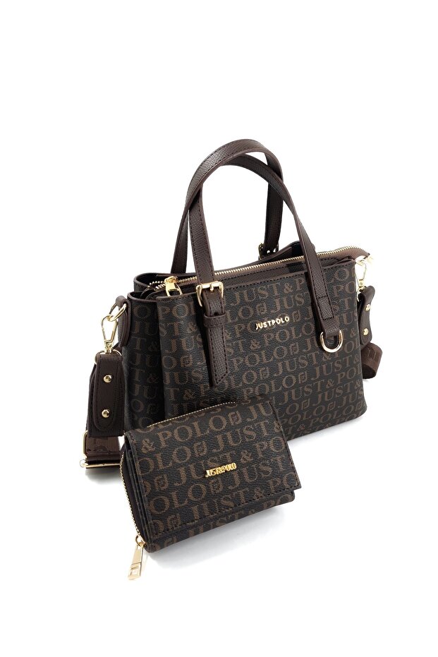 Set of 2 Women's 4-Compartment Shoulder and Handbag Wallet Combination