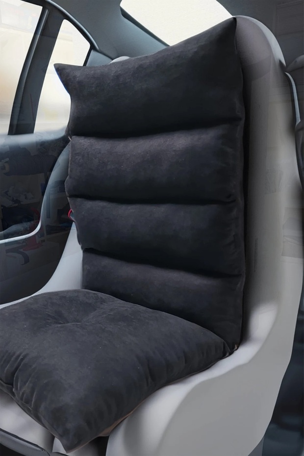 Orthopedic Sitting and Backrest Cushion – Black | Washable, Comfortable and Ergonomic Design