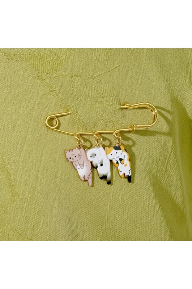 Kişiselleştirilebilir Sevimli Kedi Broş Yaka İğnesi - 5