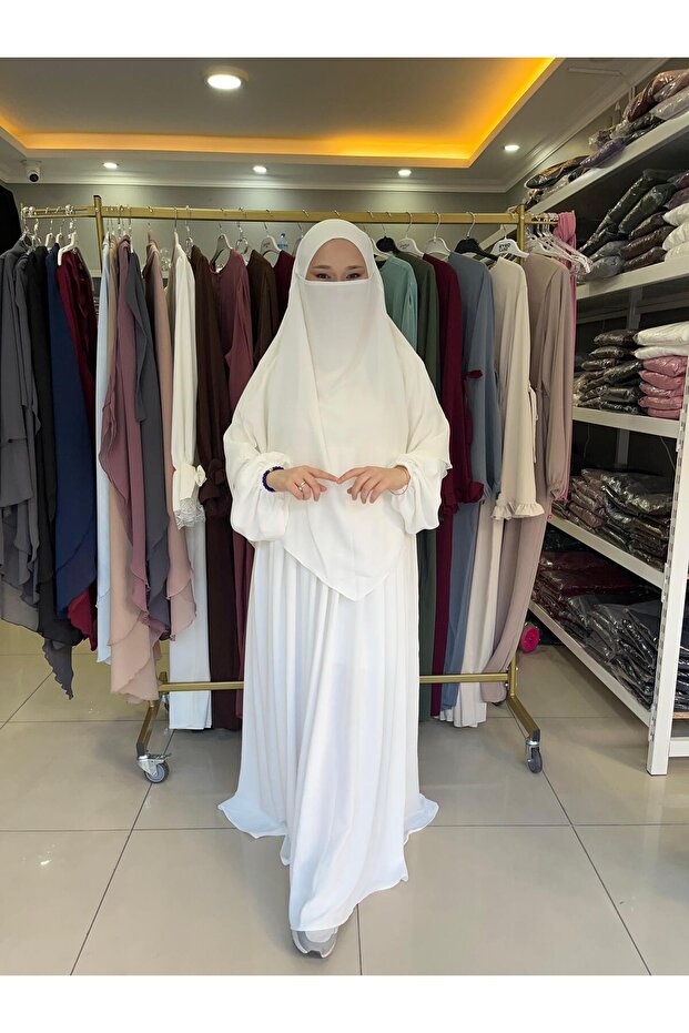 Tesettür Ayrobin Elbise ve Sufle Takım - 1