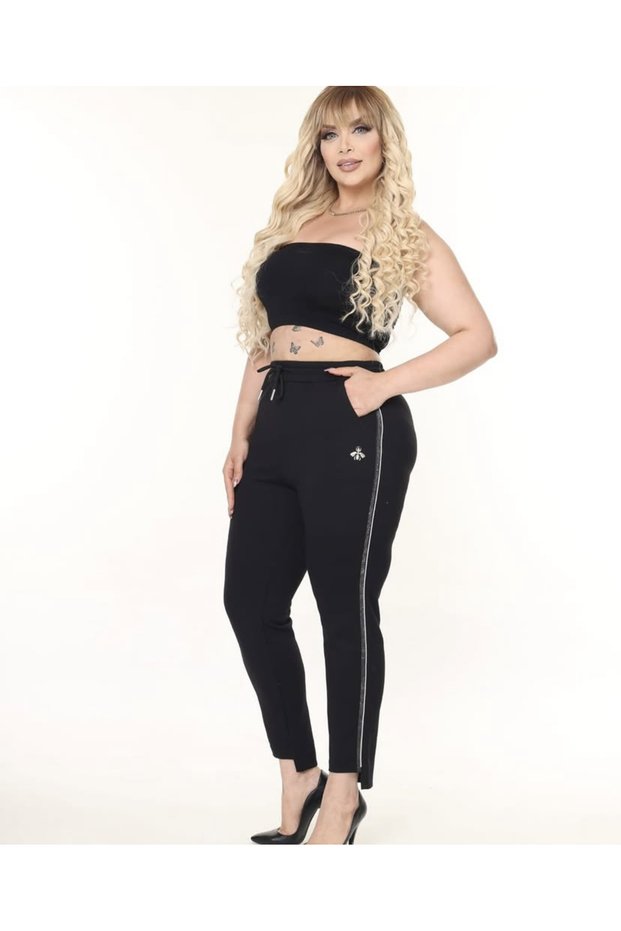COMFORTABLE PLUS SIZE TIGHT TROUSERS WITH ELASTIC WAIST