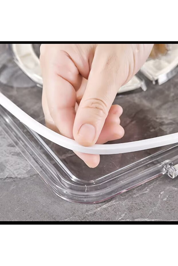 Divided serving tray with clear lid and handle, designed for storing and serving snacks, nuts, fruits and desserts. - 8
