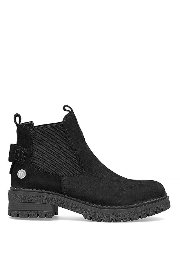D25Kb-1625 Women's Genuine Nubuck Leather Chelsea Boots Black