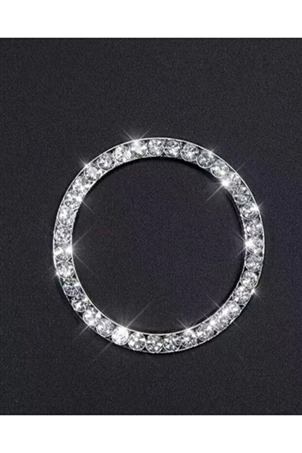 حلقة دائرية كريستالية لزر تشغيل السيارة حجر الراين قطعة واحدة - 5