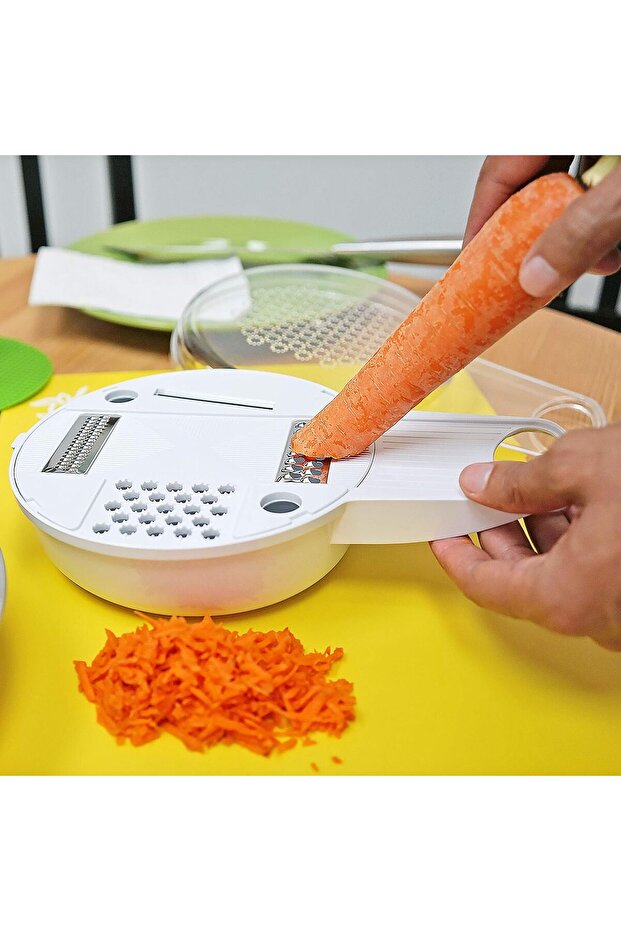 Mandoline Slicer | In Slicer, Grater, Grinder, Julienne, Round Rotating Design - 4