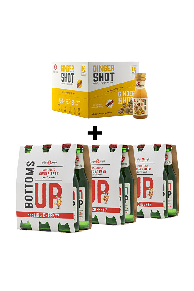 Ginger Beverages Set ( 18pc Ginger brew 330Ml And 16pc Ginger Shot 30Ml)