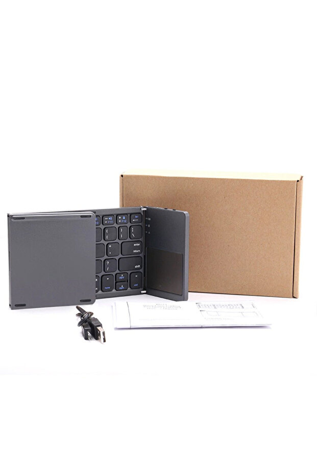Bluetooth Universal Foldable Keyboard - Black - 8