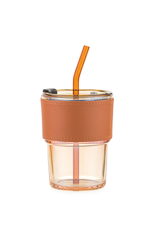 Create Your Style from Uzg Store |   Glass Cup with Straw 380 ml - 5