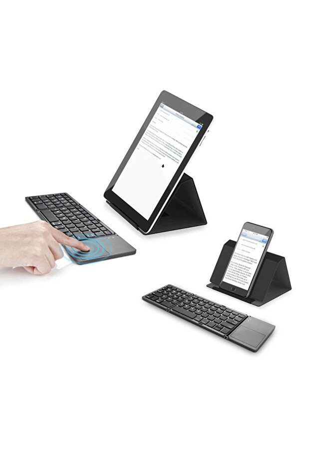 Bluetooth Universal Foldable Keyboard - Black - 9