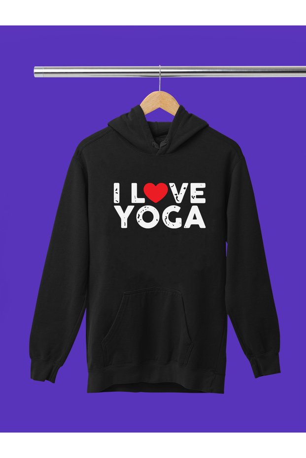 Yoga Meditation Printed Cotton Long Sleeve Ribbed 3-Ply Hooded Sweatshirt
