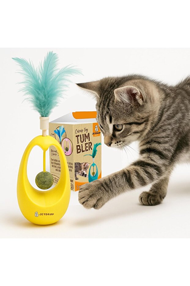 Cat Toy,Interactive Self-Righting Wobble Tumbler with Catnip Ball for Cat Exercise & Entertainment - 1