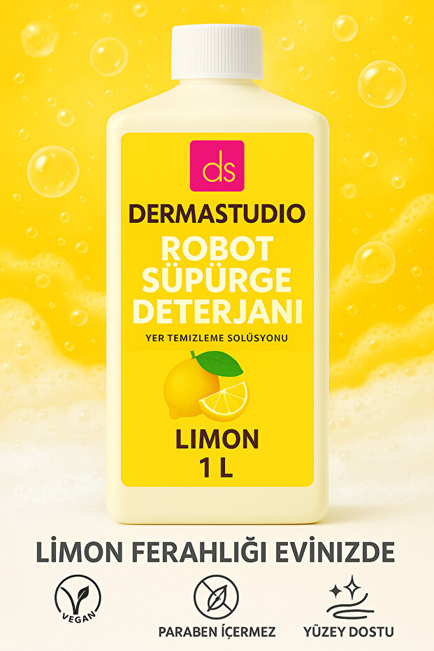 Robot Süpürge Deterjanı Limon 1 L – Yer Temizleme Solüsyonu - 3
