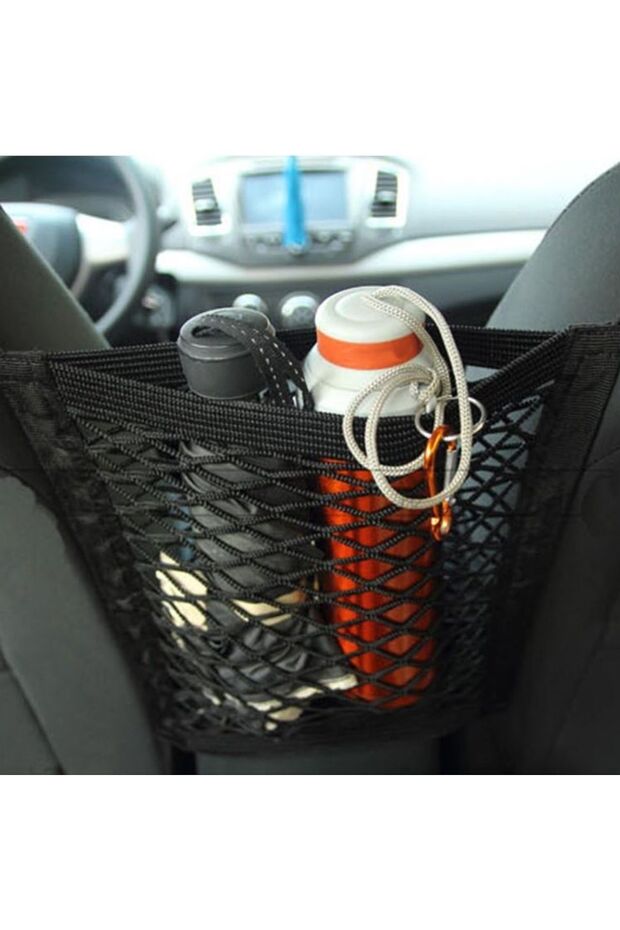 Between Car Seats Mesh Octopus Network Organizer In-Car Organizer Single Pocket 30X28Cm Black