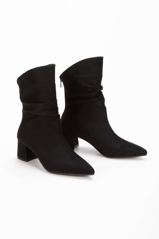 Women's Bellows Short Thick Heeled Boots
