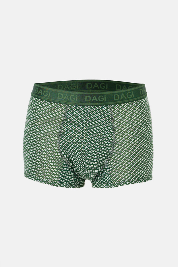 Yeşil 3'lü Desenli Micro Modal Boxer - 2