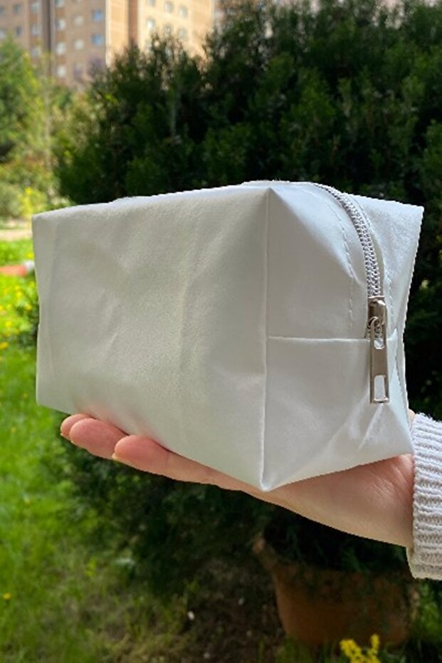 White Faux Leather Makeup and Travel Bag