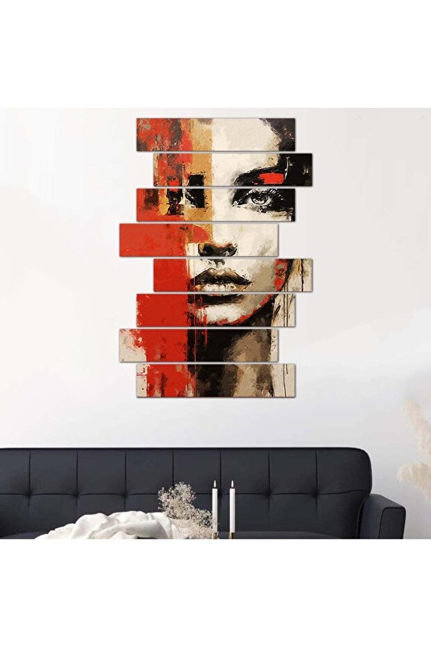 لوحه جداريه مودرن رسمة فنية - ٢٤٥٢٠ - مقسمه ثمانية قطع