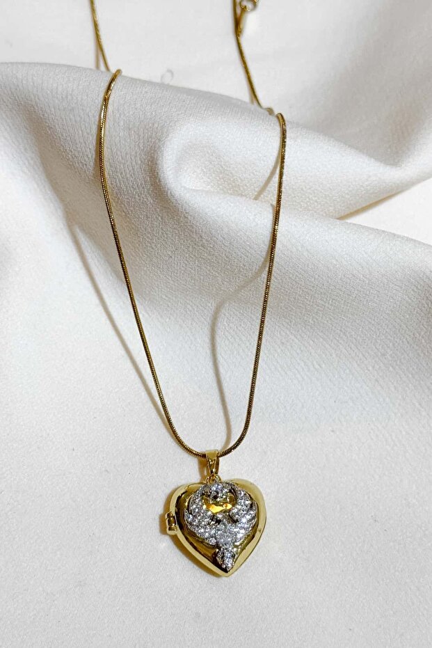 Çelik Locket Kolye - 1