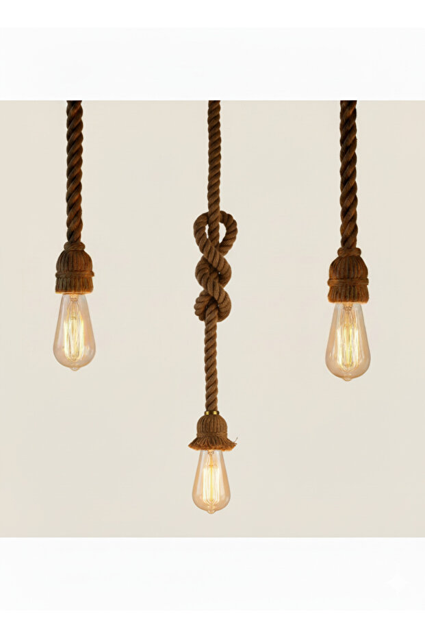 Rustik Halatlı Sarkıt Avize 1 adet - 4