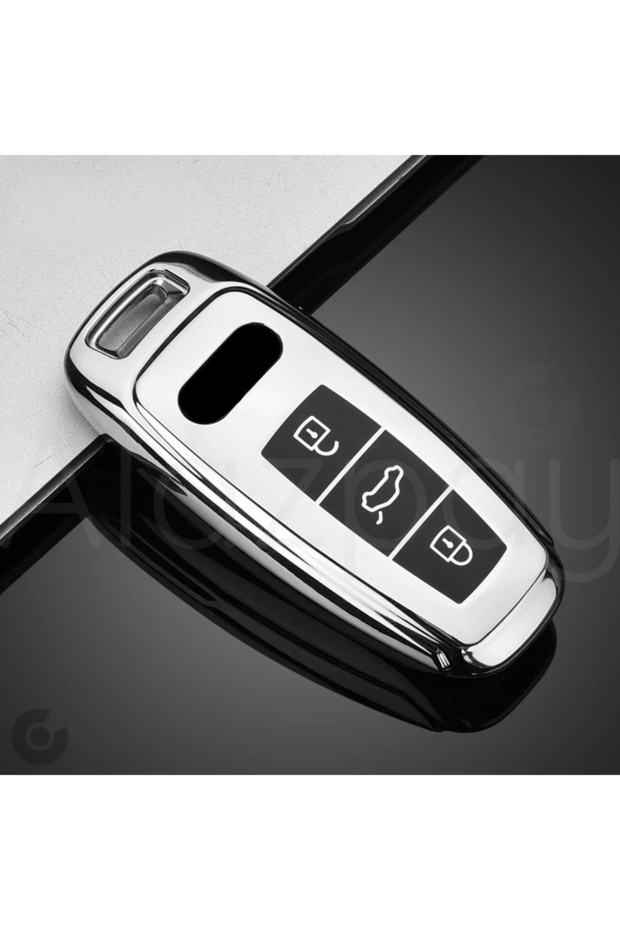 Audi A3 A4 A6 A7 A8 & B9 C8 4K D5 & S7 S8 & Q7 Q8 & E-Tron Glossy Tpu Key Case Cover (Silver)