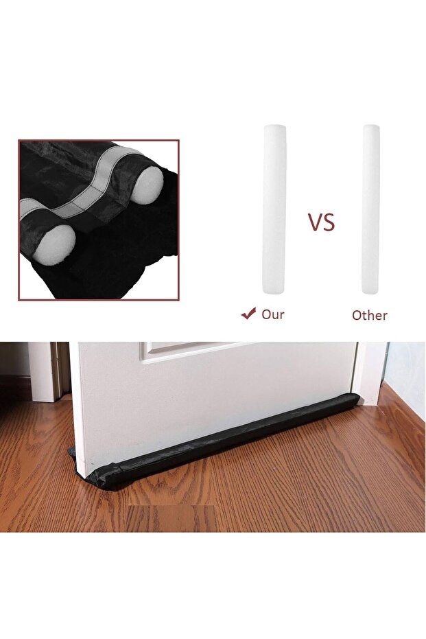 Black Double Draft Guard for Door 95cm - 3