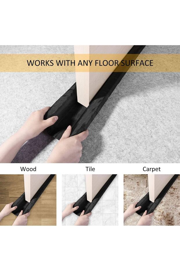 Black Double Draft Guard for Door 95cm - 4