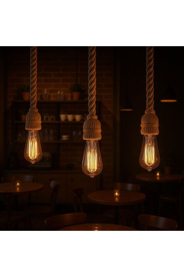 Rustik Halatlı Sarkıt Avize 1 adet - 2