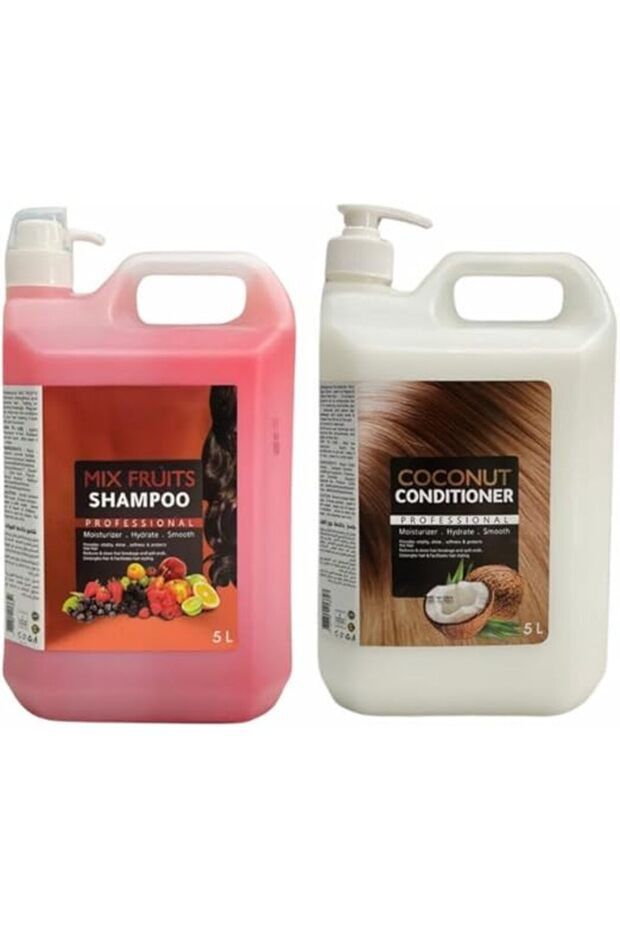 Professional Mixed Fruits Shampoo and Coconut Conditioner Set, 5L Each