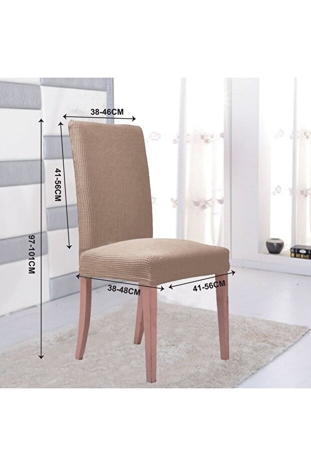 Husa Decorativa Elastica Mini Bej pentru Scaun - 2
