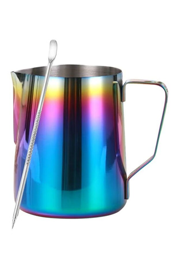 بتشر قهوة لون قزح 350ml مع ابرة رسم