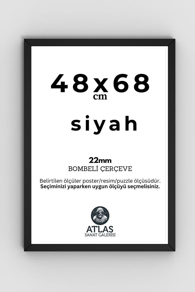 AtlasSG Puzzle Çerçevesi 22 Mm 48x68 Cm (1000 lik 1000 parça) Siyah Pvc li