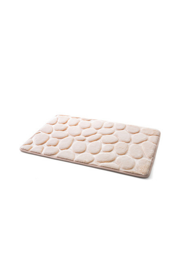 Bathroom carpet 3D pattern, beige, 60x40 cm, soft texture, non-slip - 12