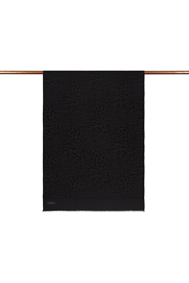 Monogram Shawl - Vahra Patterned - Black - 1