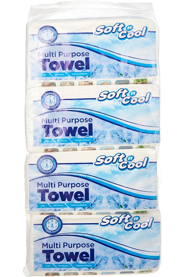 Multi-Purpose Towels, 150-Sheets | Disposable Absorbent Cleaning Wipes