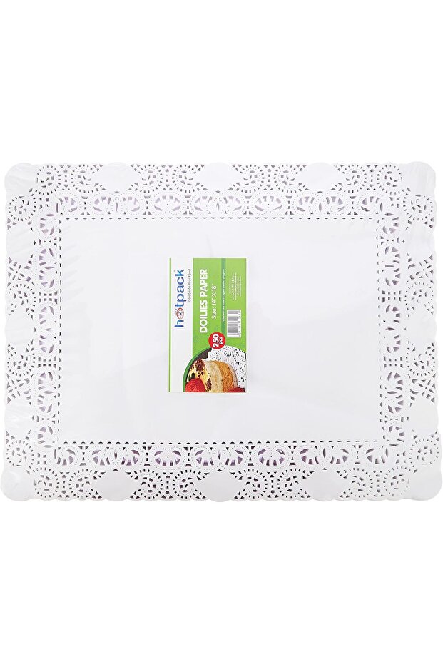 White Rectangular Paper Doilies 45cm x 35.5cm, 250 Pieces