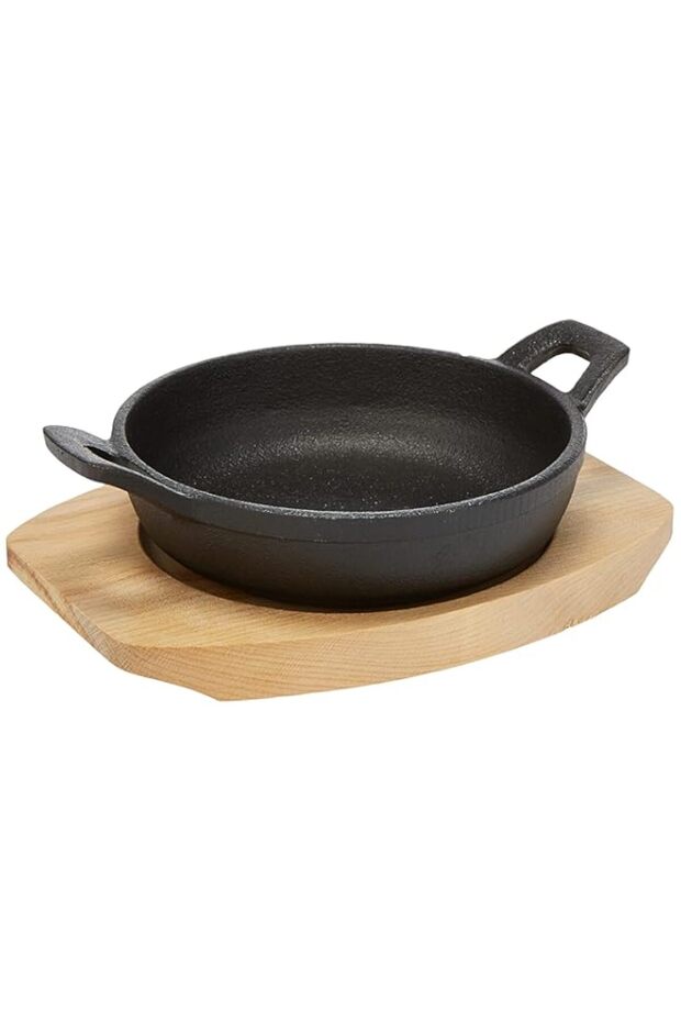 RAJ ROUND SIZZLER TRAY DOUBLE HANDLE, 12 CM , BLACK, COST06 , 1 PC