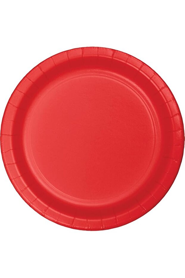 Creative Converting Touch of Colour Round Luncheon Plates 24 Pieces, 10 Inch Diameter, Classic Red