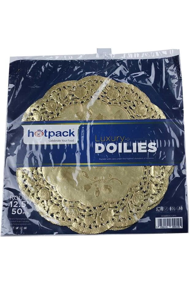 HSMRDG12P5 Round Doilies 50-Pieces, 12.5-Inch Size, Gold