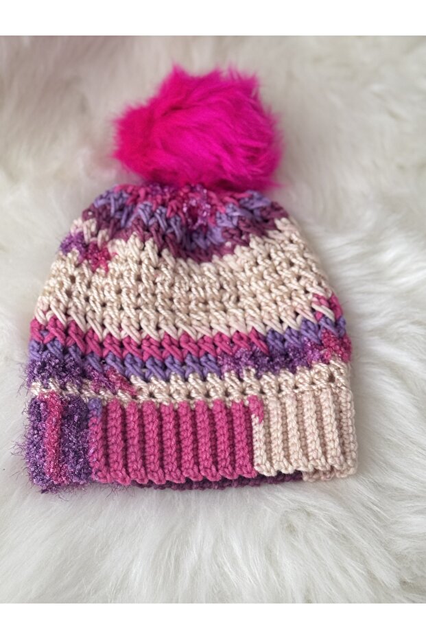 Hand-Knitted 1-2 Year Old Baby Girl Hat Beanie