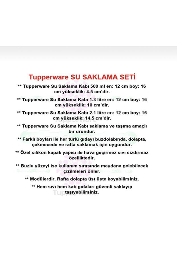 Su Set 3’lü Saklama Kabı Seti/ 500ml-1,3LT-2,1LT / Çini Desen - 2