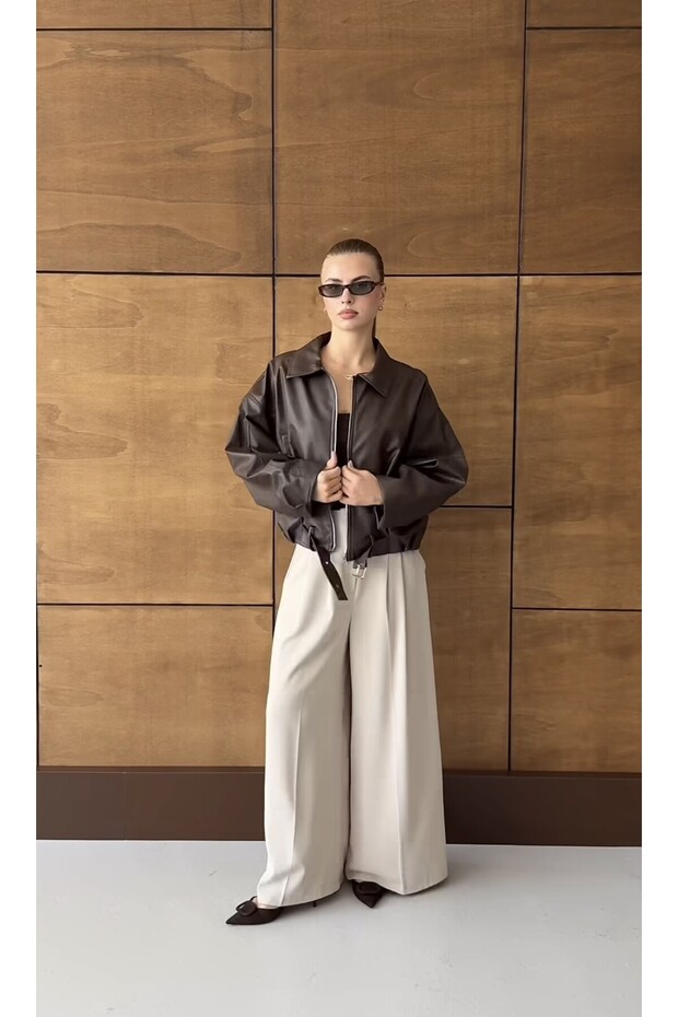 سترة جلدية كبيرة الحجم - 1