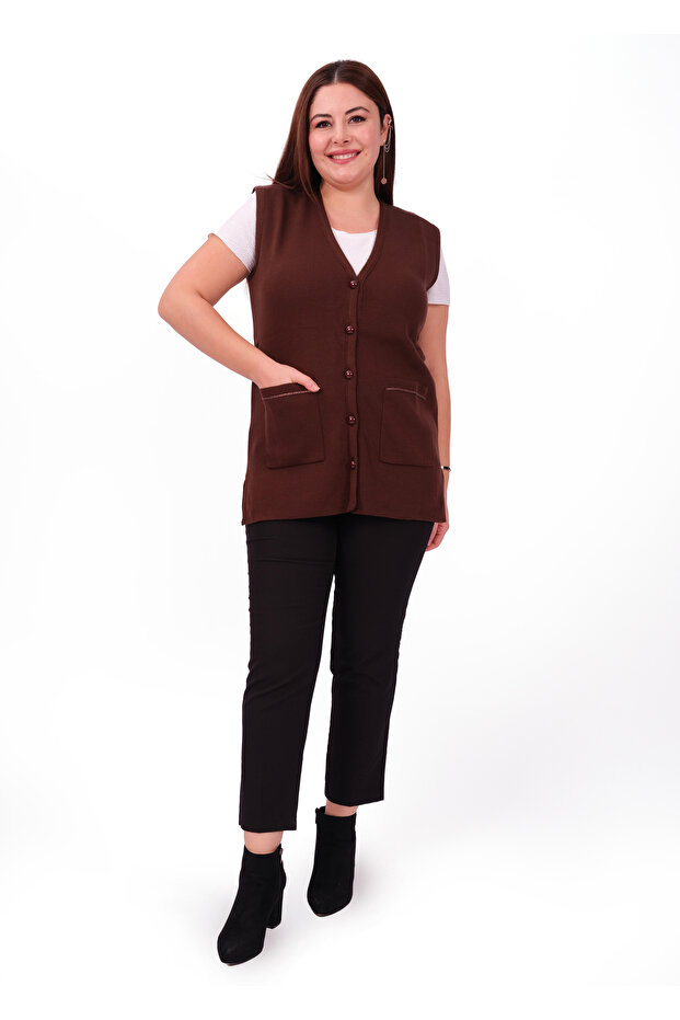 Tesettür Düğmeli Yelek - 1