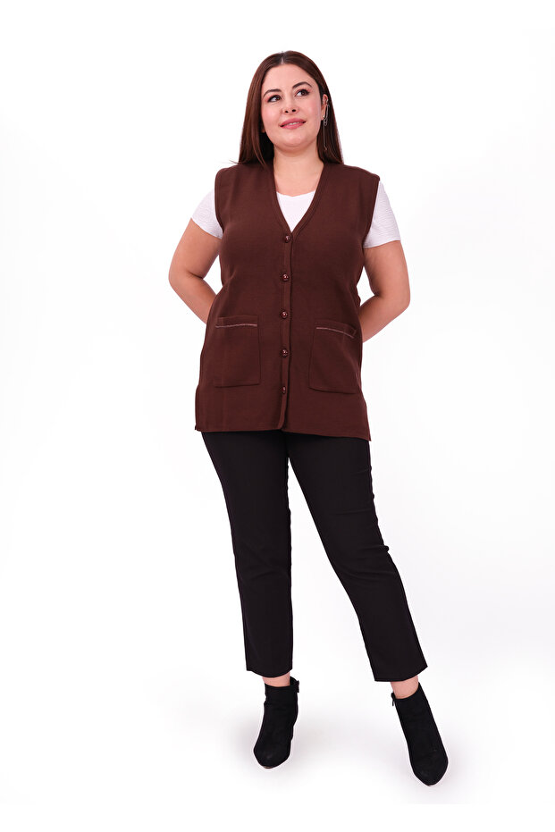 Tesettür Düğmeli Yelek - 3